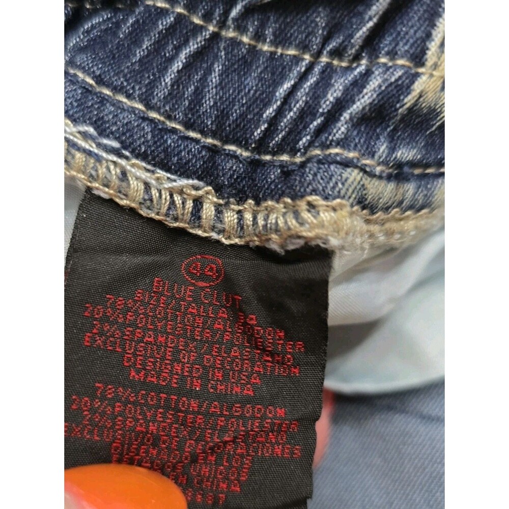 Blue Cult Denim Jeans Men 44x34 Punk Hip Hop Grunge Zipper Knee Drawstring Waist - Picture 7 of 12